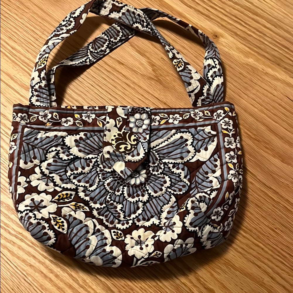 Vera Bradley Mini Bags Brown and Blue Floral Elegance